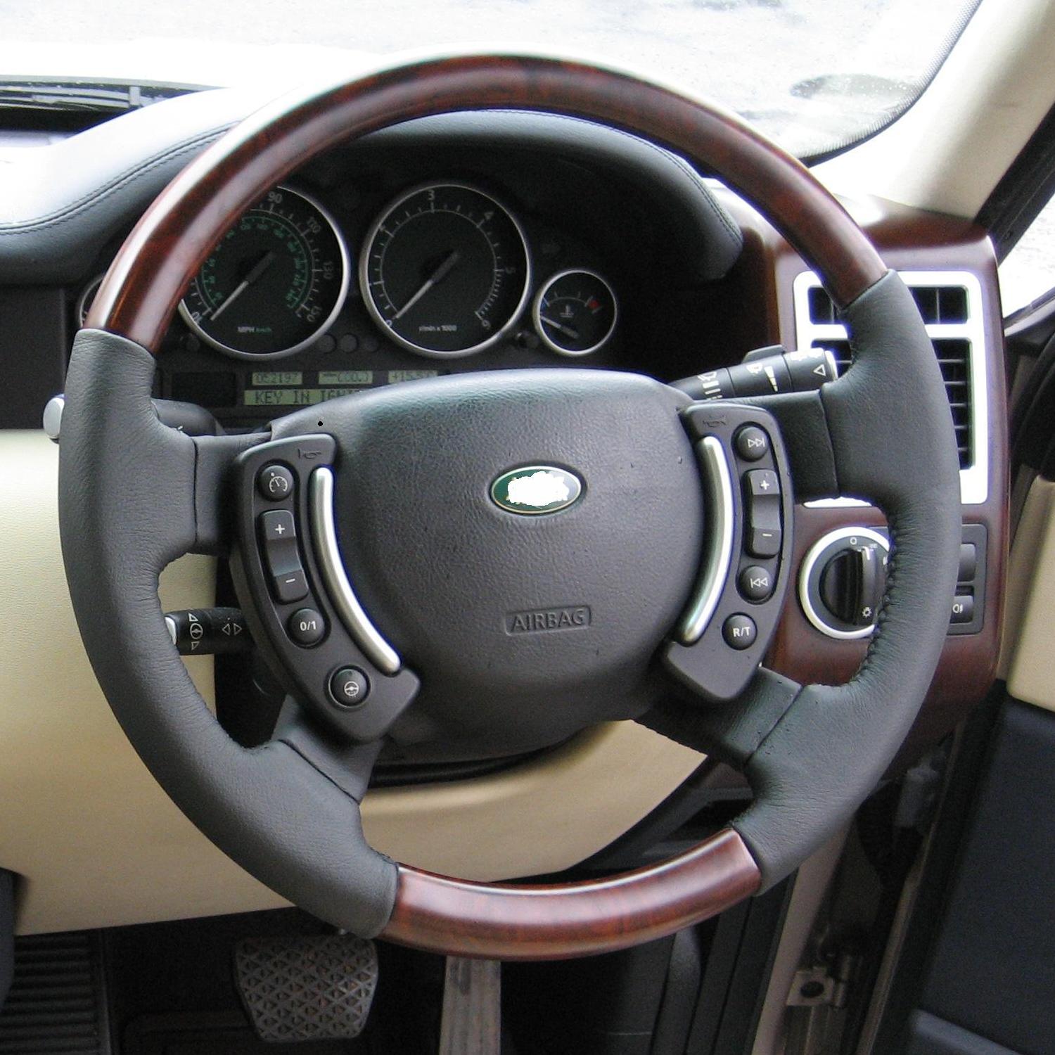 Steering Wheel Walnut wood veneer & soft nappa leather for Range Rover